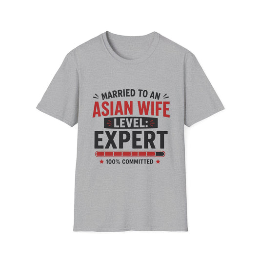 Married To Asian Wife Level: Expert 100% Committed Softstyle T-Shirt