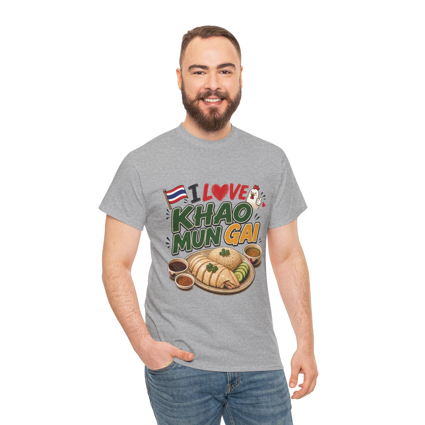 I Love Khao Mun Gai Unisex Heavy Cotton Tee