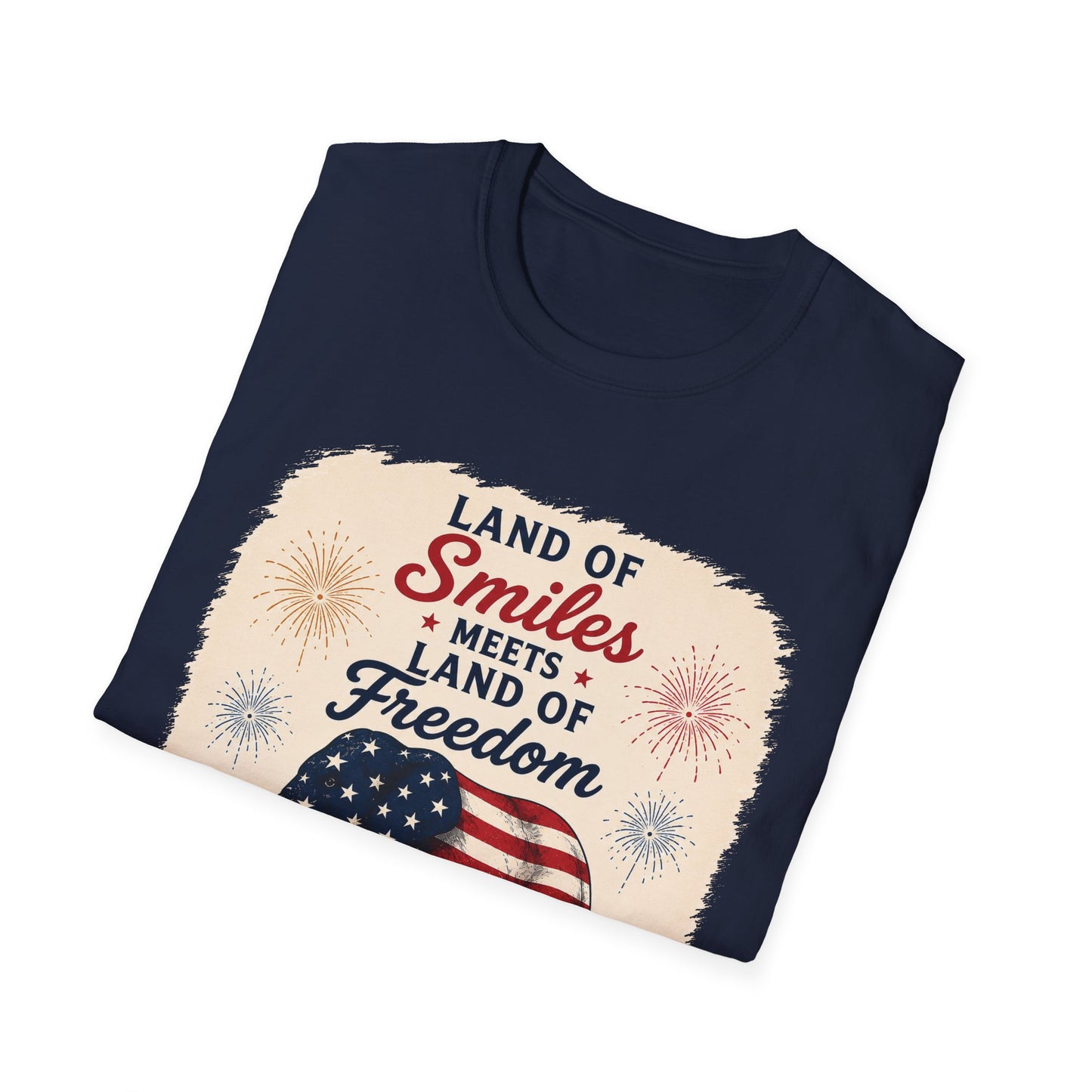 Land of Smiles Meets Land of Freedom 4th of July Unisex Tee