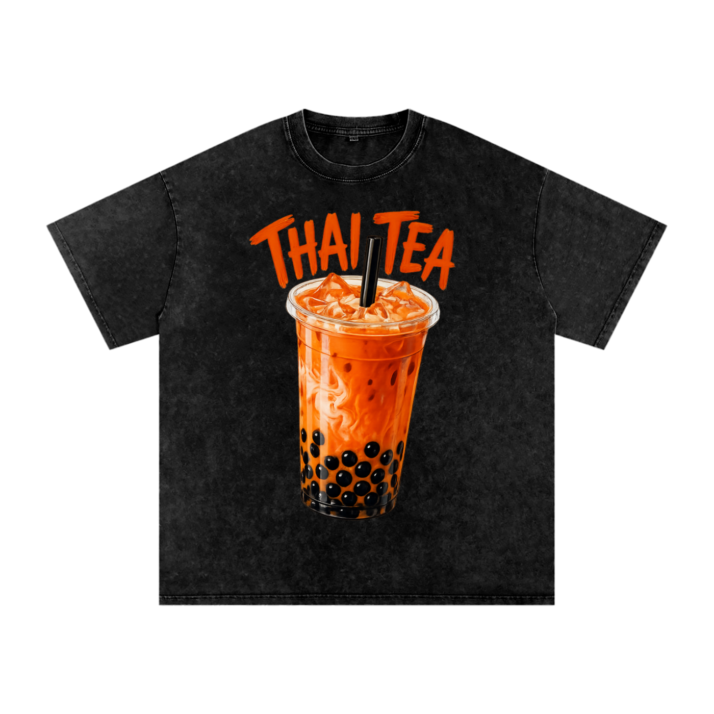 Thai Tea Snow Washed Oversized Unisex Cotton T-Shirt