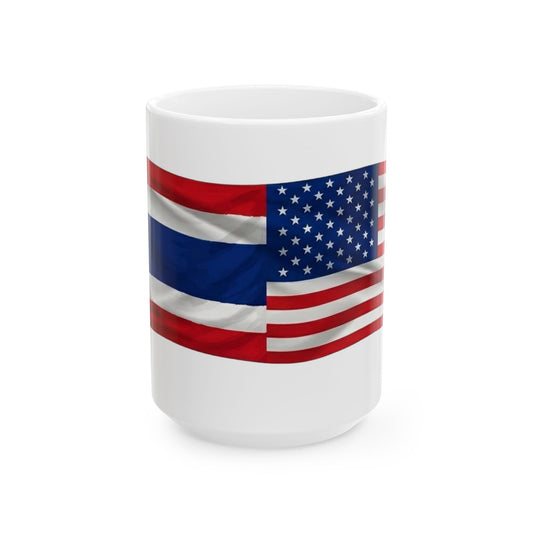 Thailand&U.S. Flags Ceramic Mug, (11oz, 15oz)