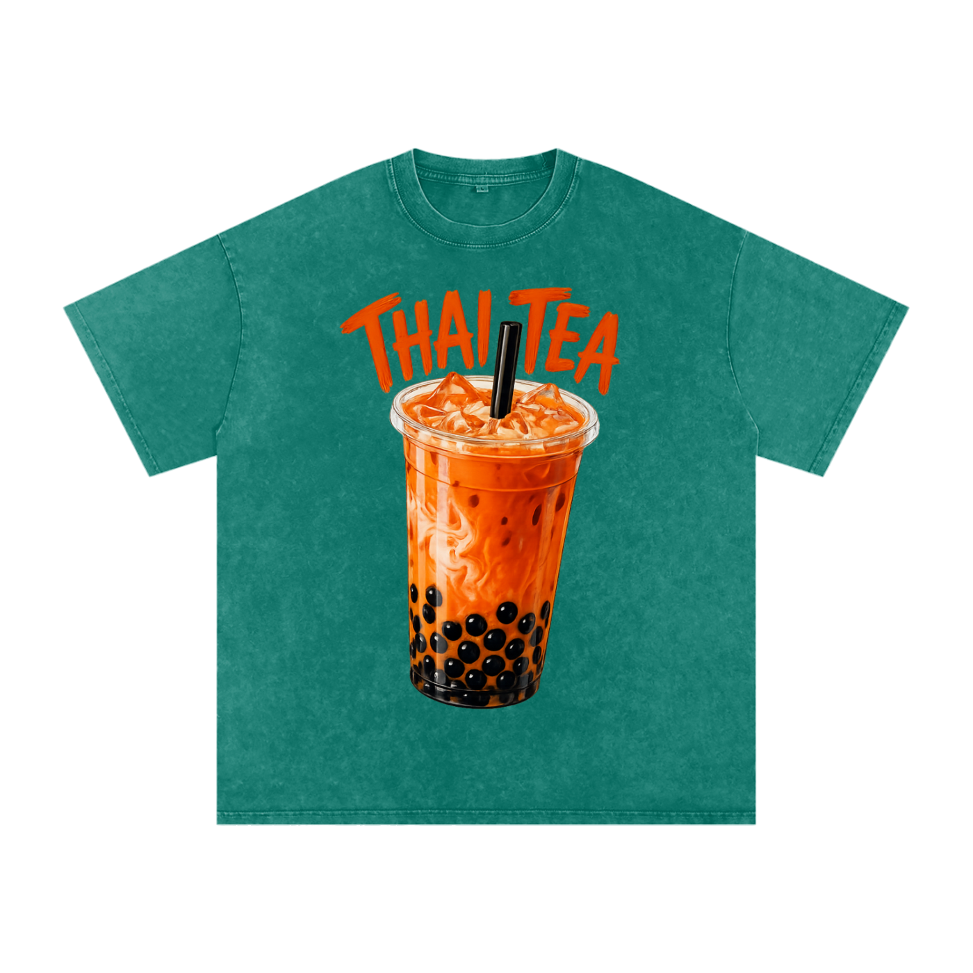 Thai Tea Snow Washed Oversized Unisex Cotton T-Shirt