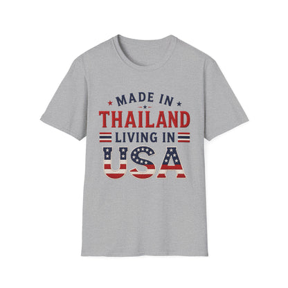 Made in Thailand, Living in USA Unisex Softstyle Tee