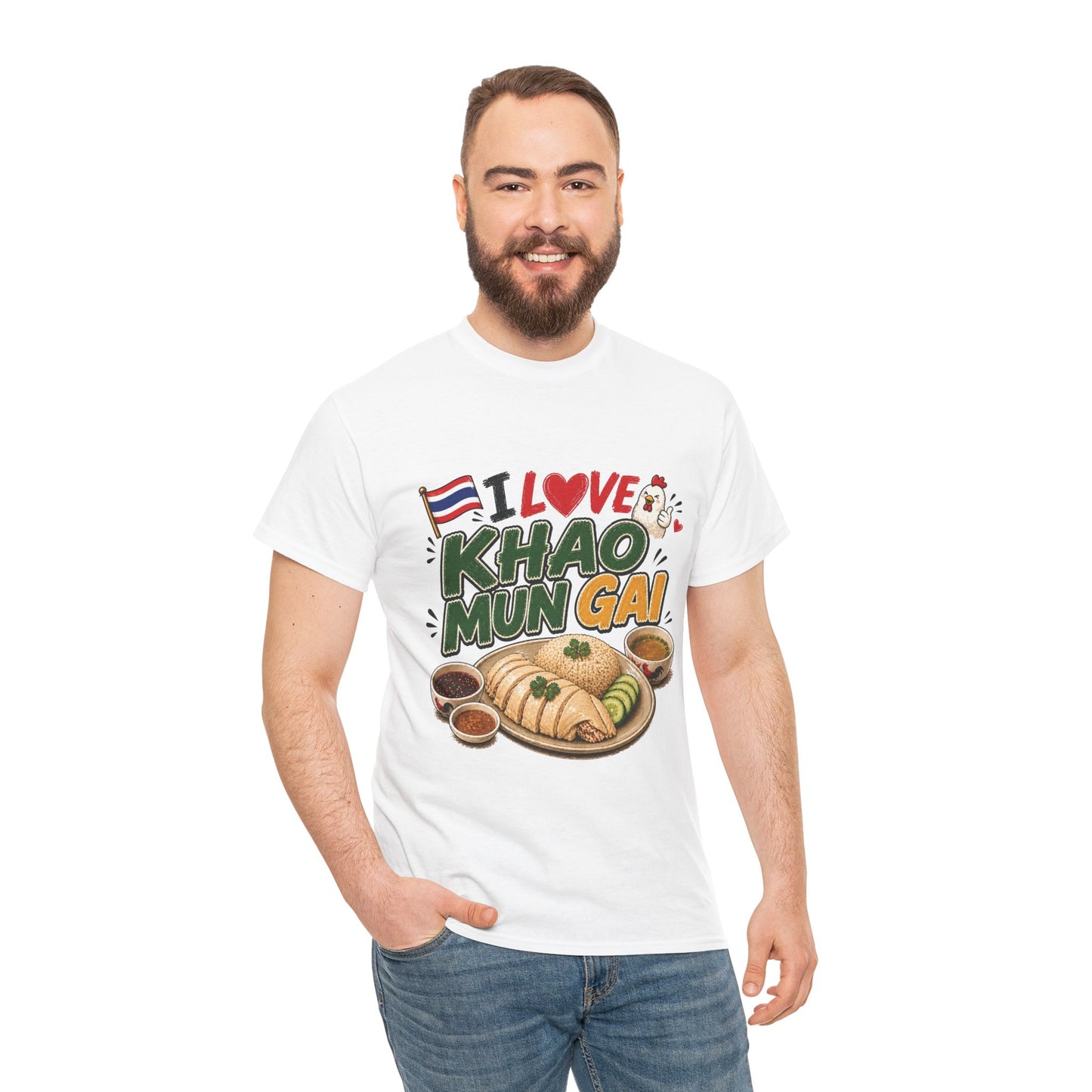 I Love Khao Mun Gai Unisex Heavy Cotton Tee