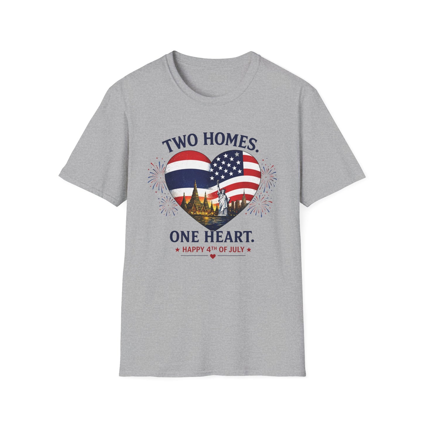Two Homes One Heart 4th of July Tee