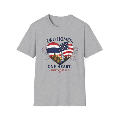Two Homes One Heart 4th of July Tee