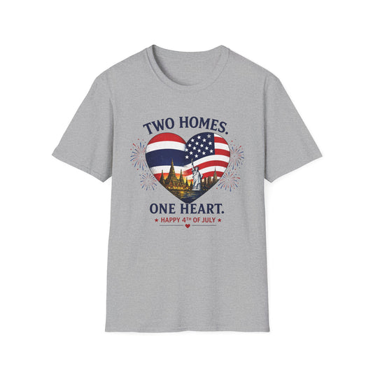Two Homes One Heart 4th of July Tee