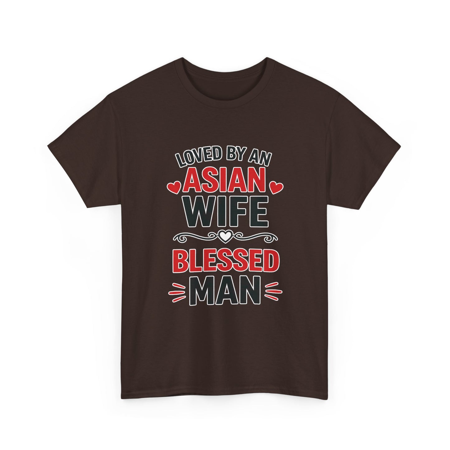 Loved By An Asian Wife Blessed Man Heavy Cotton Tee