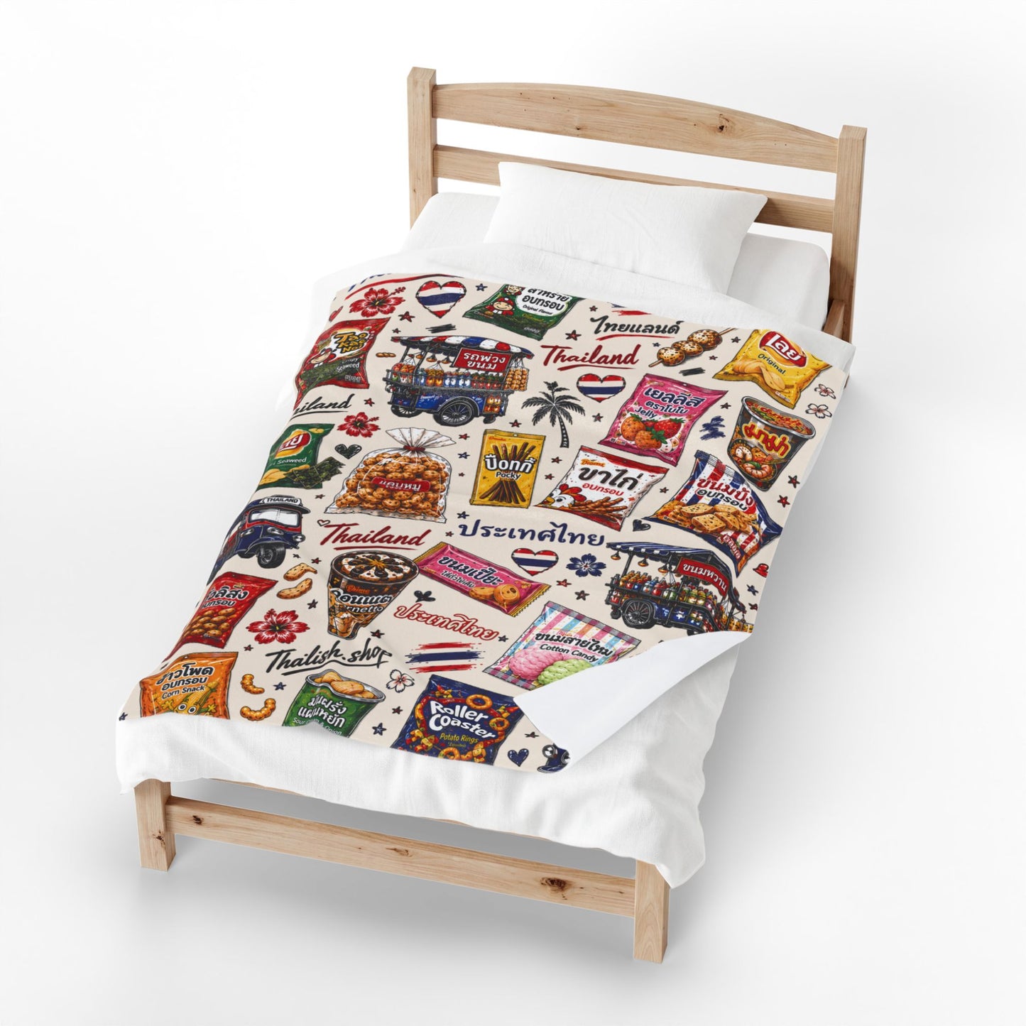 Thai Snacks Velveteen Plush Blanket