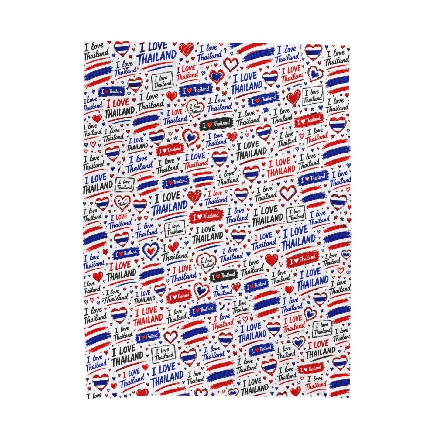 I Love Thailand Velveteen Plush Blanket