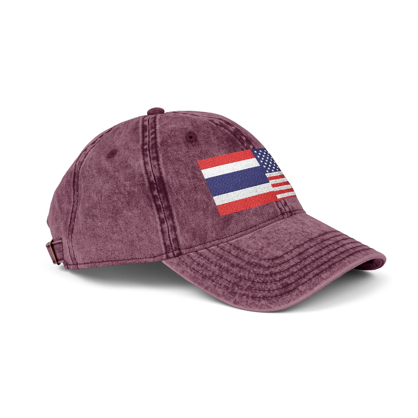 TH+US Flags Vintage Embroidered Baseball Cap