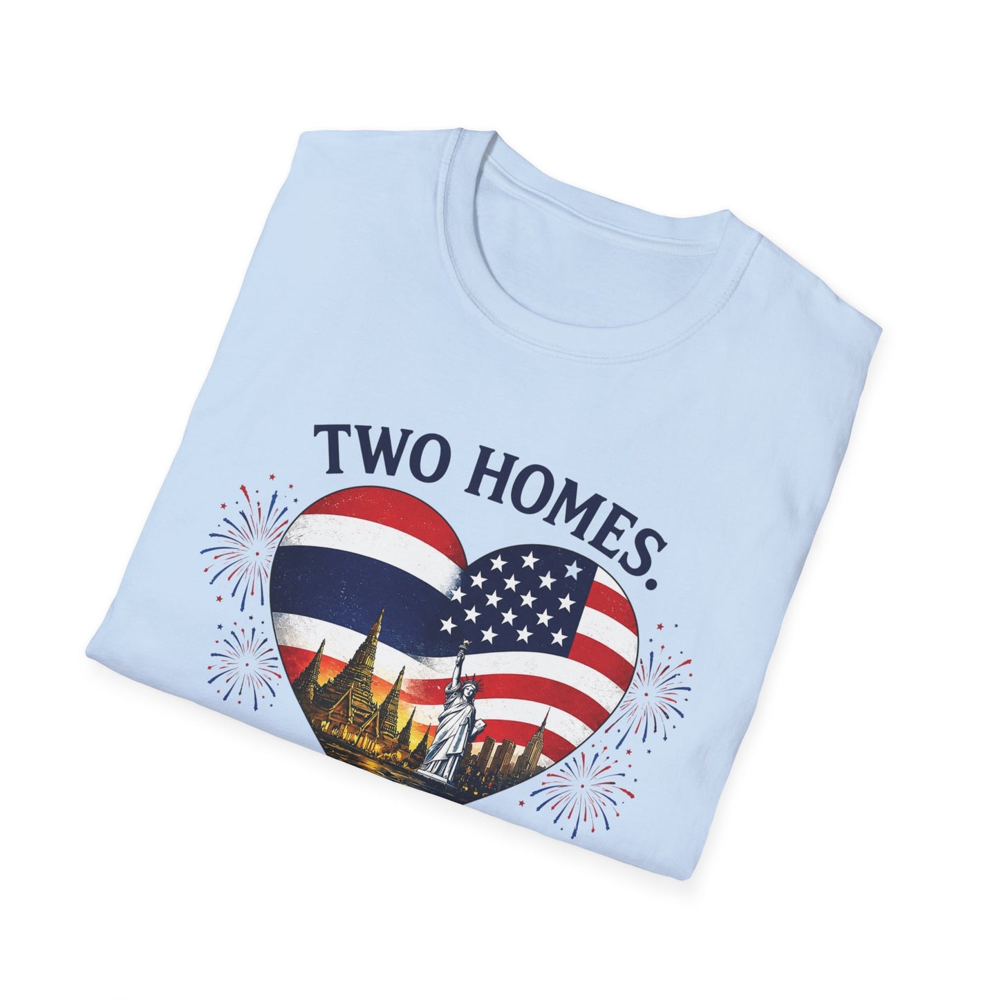 Two Homes One Heart 4th of July Tee