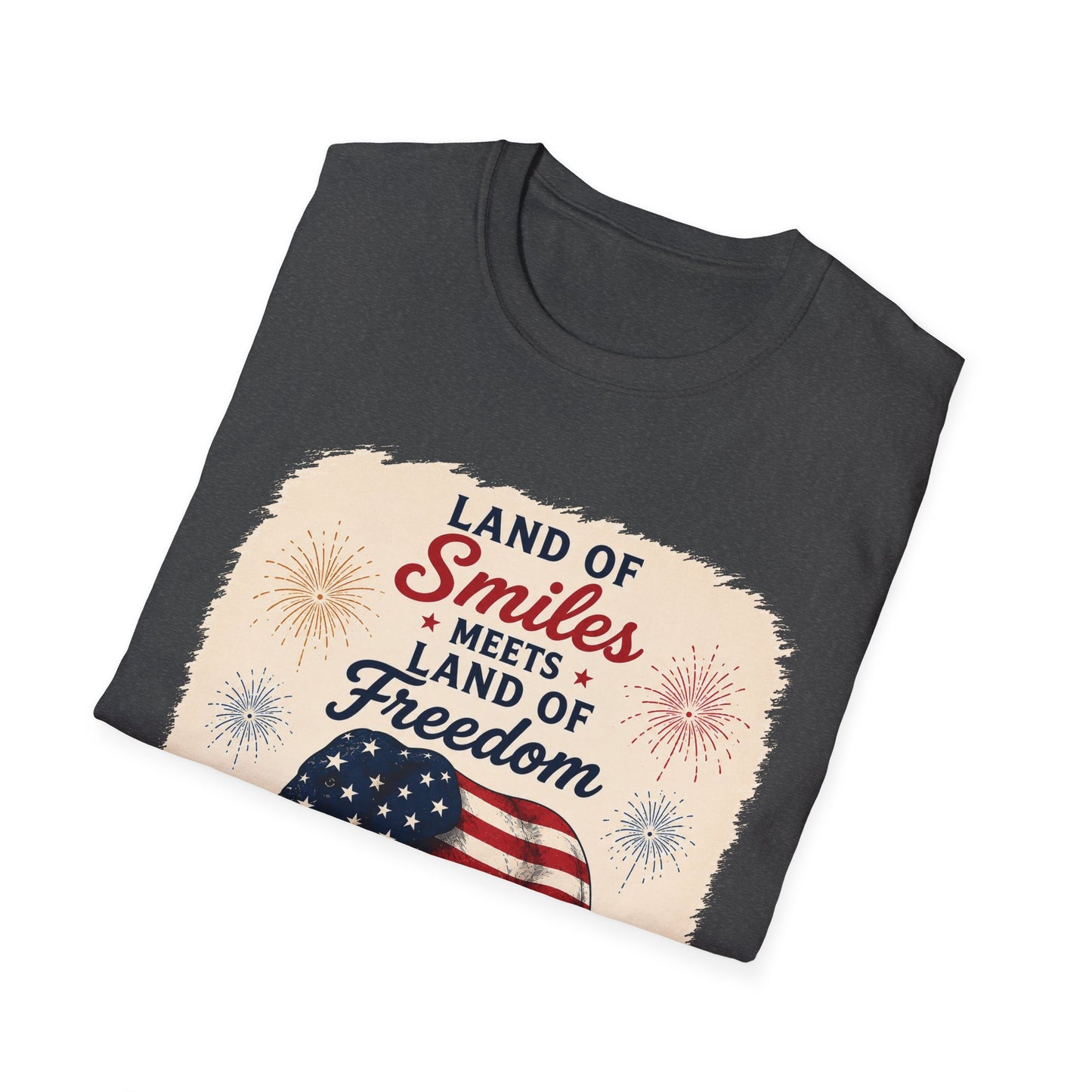 Land of Smiles Meets Land of Freedom 4th of July Unisex Tee
