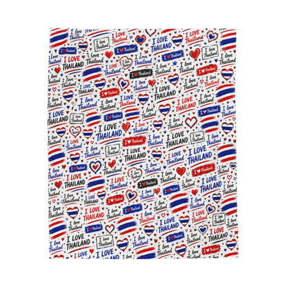 I Love Thailand Velveteen Plush Blanket