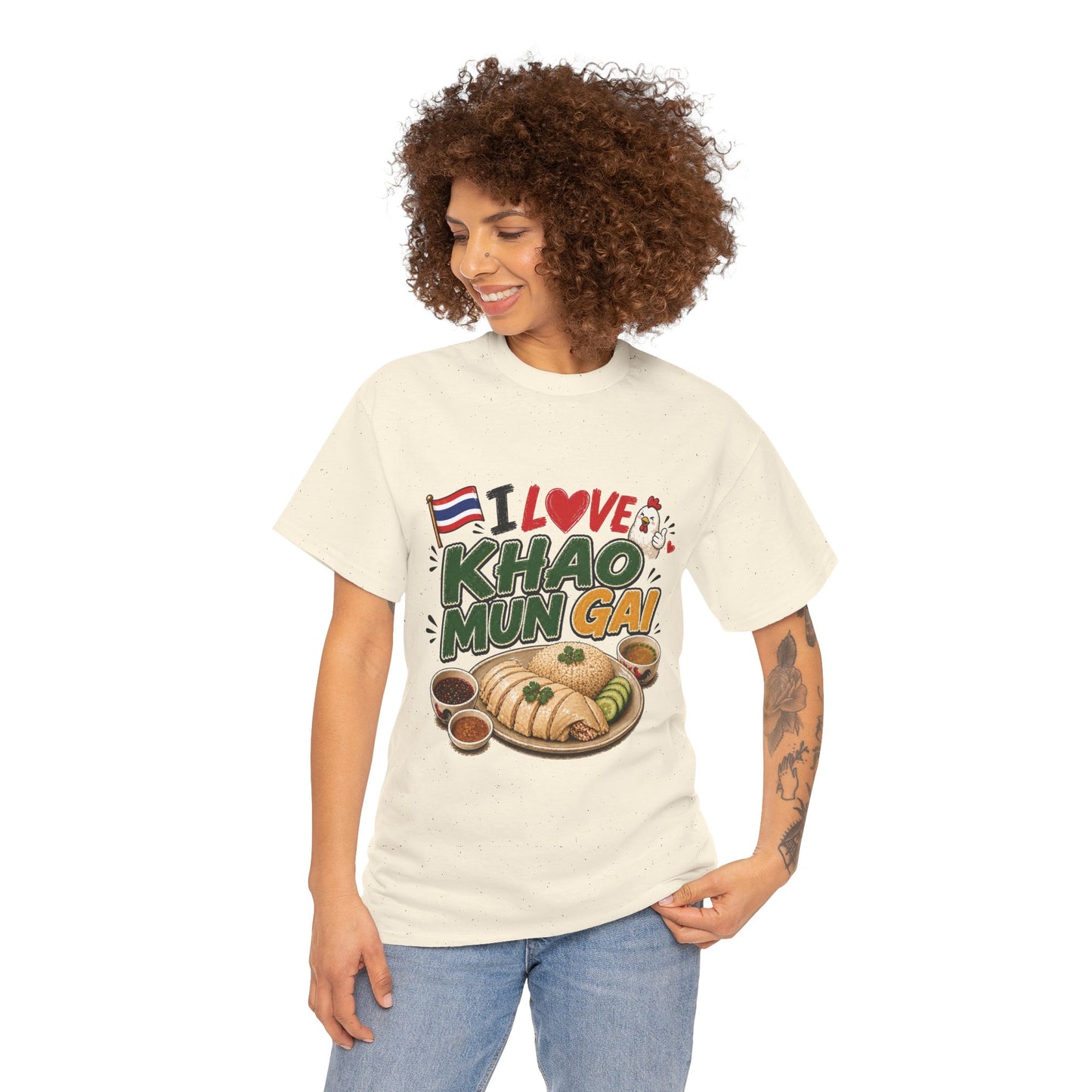 I Love Khao Mun Gai Unisex Heavy Cotton Tee