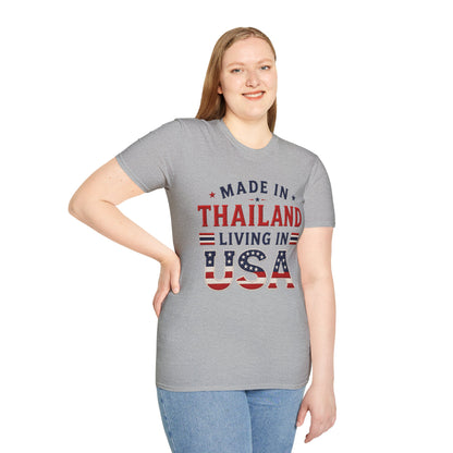Made in Thailand, Living in USA Unisex Softstyle Tee