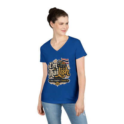 I'm Thailish Of Course I Can Speak Thai Ladies' V-Neck T-Shirt