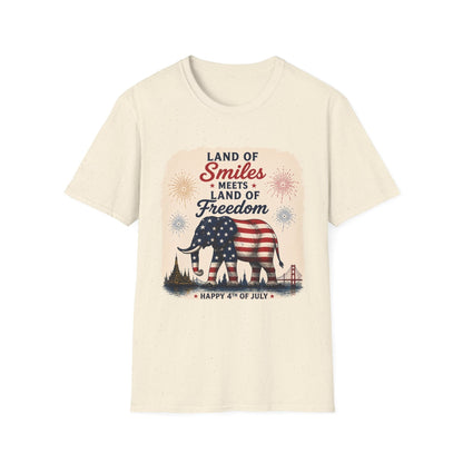 Land of Smiles Meets Land of Freedom 4th of July Unisex Tee