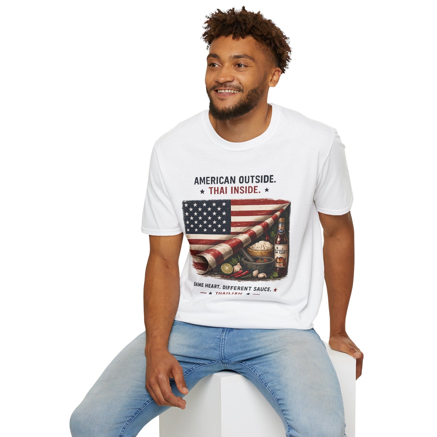 American Outside Thai Inside Unisex Softstyle Tee