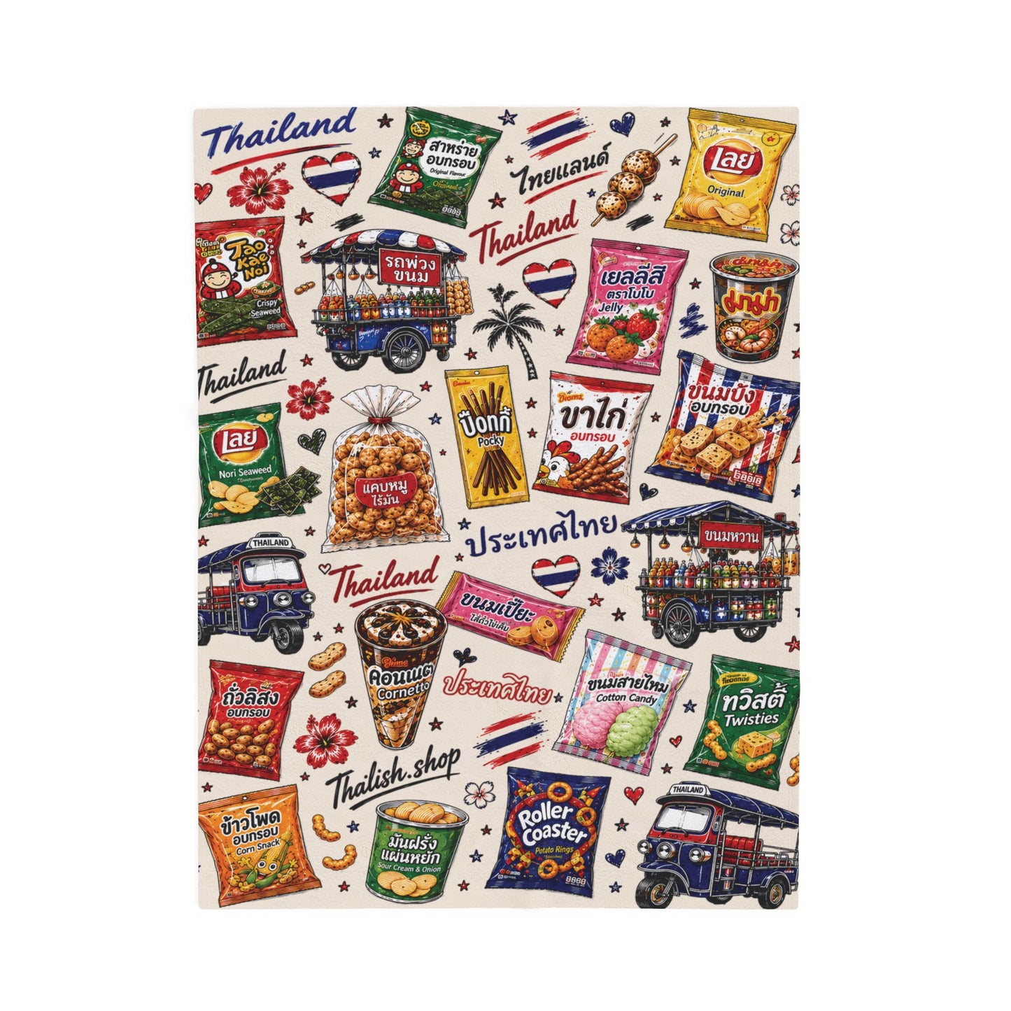 Thai Snacks Velveteen Plush Blanket