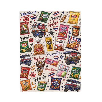Thai Snacks Velveteen Plush Blanket
