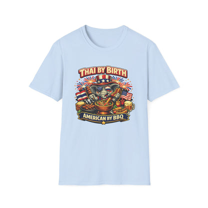 Thai by birth, American by BBQ Unisex Softstyle Tee