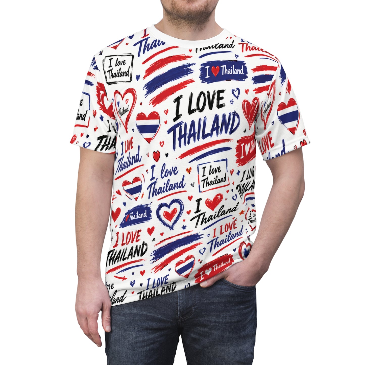 I Love Thailand Unisex Cut & Sew Tee (AOP)