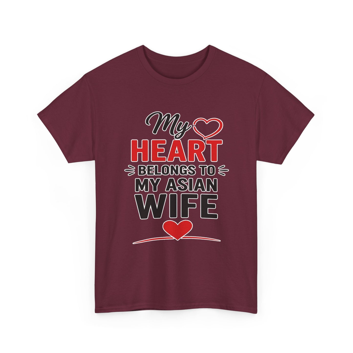 My Heart Belongs To My Asian Wife Heavy Cotton Tee
