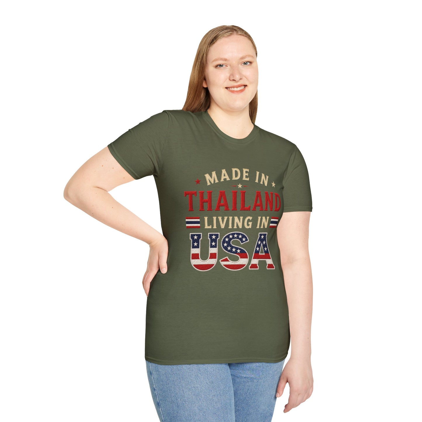 Made in Thailand, Living in USA Unisex Softstyle Tee