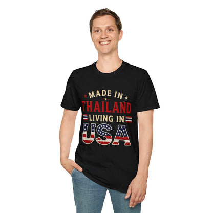 Made in Thailand, Living in USA Unisex Softstyle Tee
