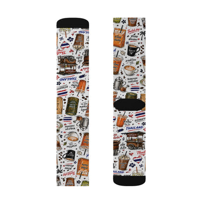 Thai Drinks Patterns Crew Socks