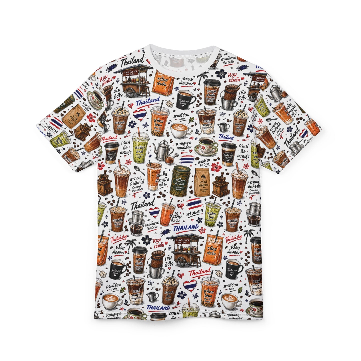 Thai Drinks Printed Unisex Cut & Sew Tee (AOP)