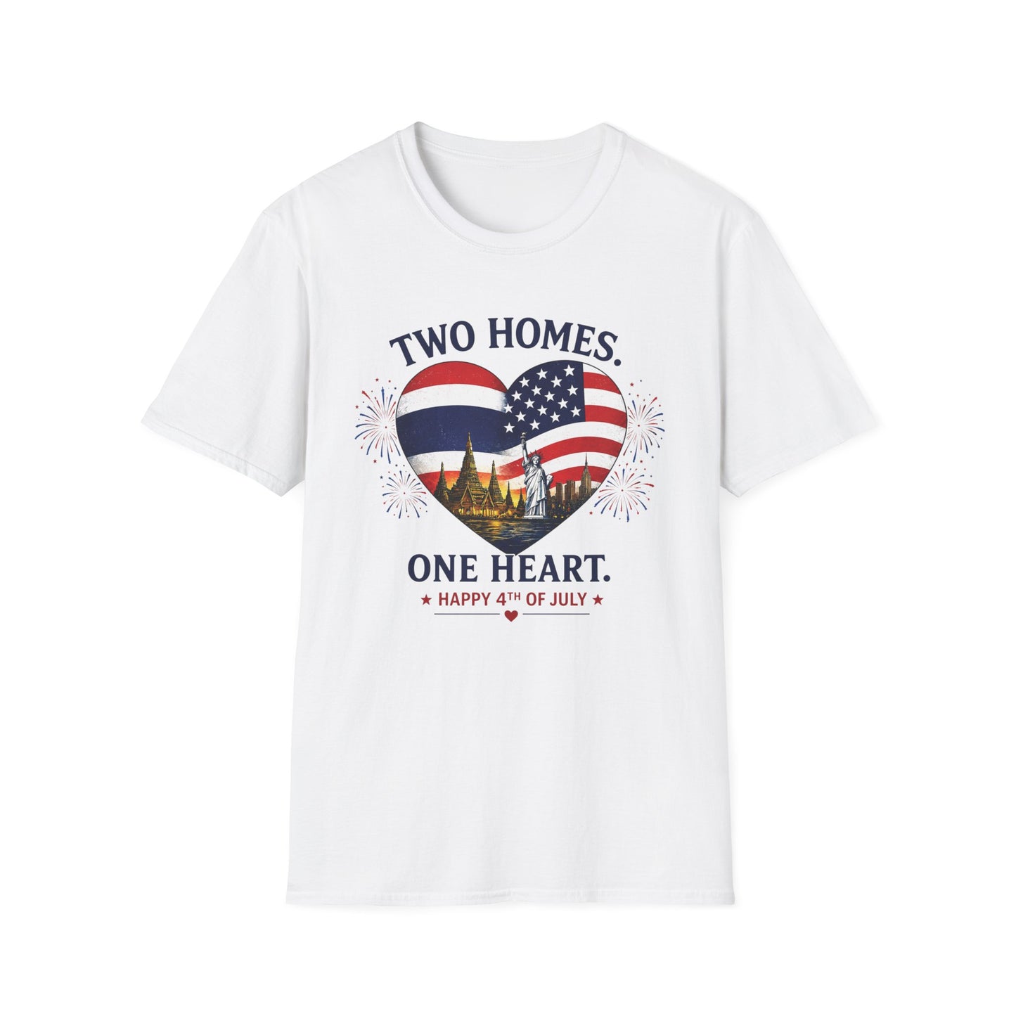 Two Homes One Heart 4th of July Tee