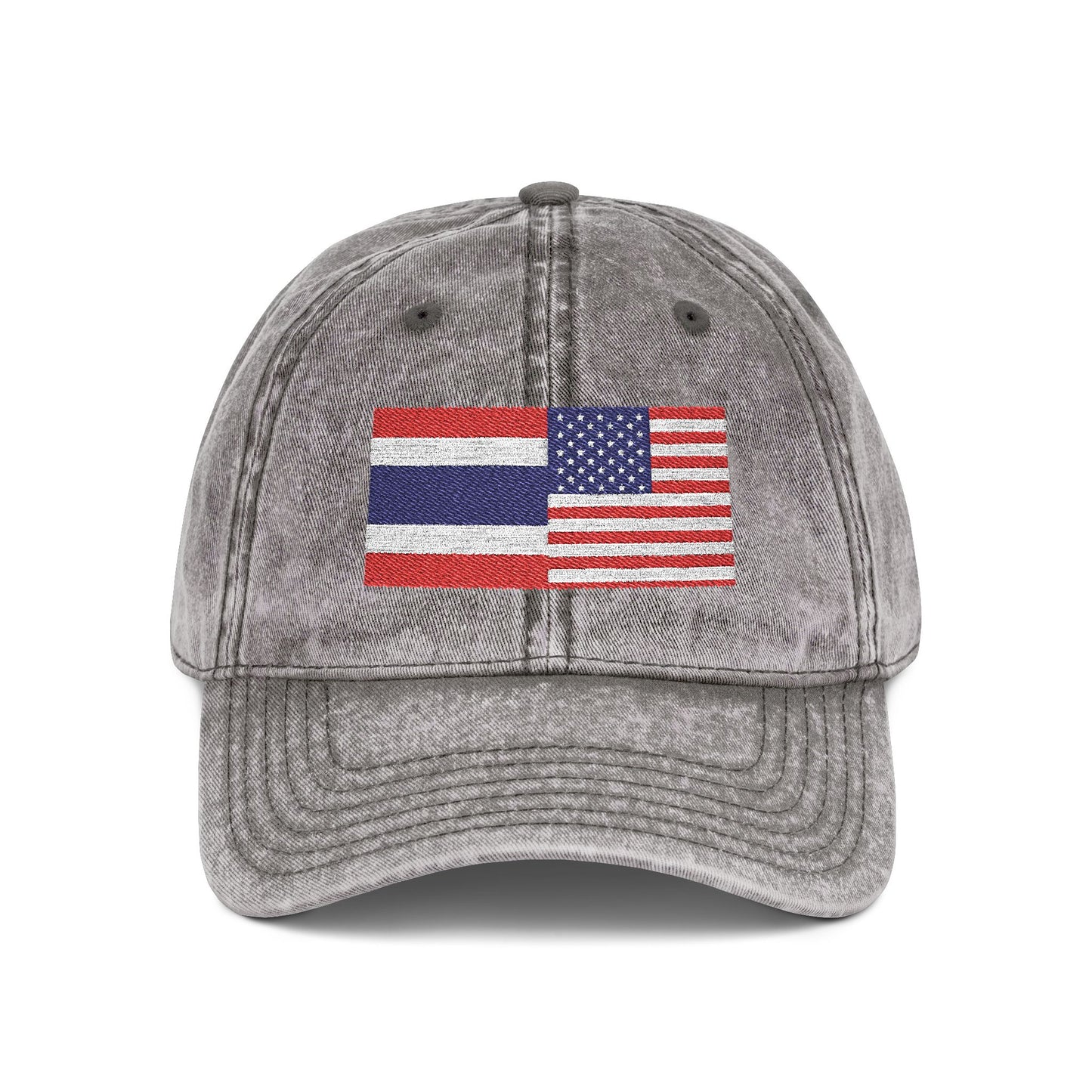 TH+US Flags Vintage Embroidered Baseball Cap
