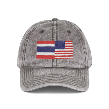 TH+US Flags Vintage Embroidered Baseball Cap