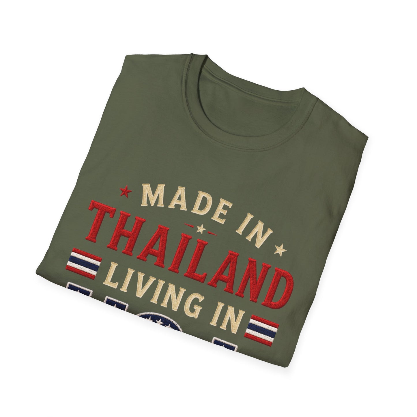 Made in Thailand, Living in USA Unisex Softstyle Tee