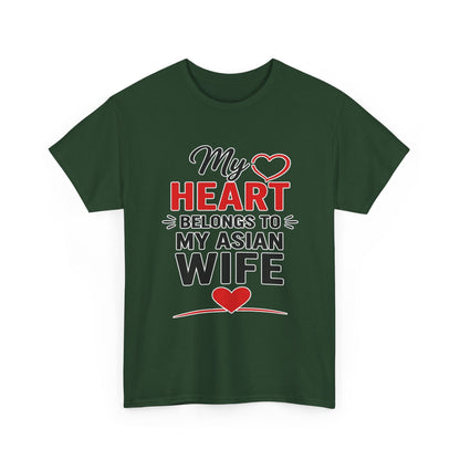 My Heart Belongs To My Asian Wife Heavy Cotton Tee