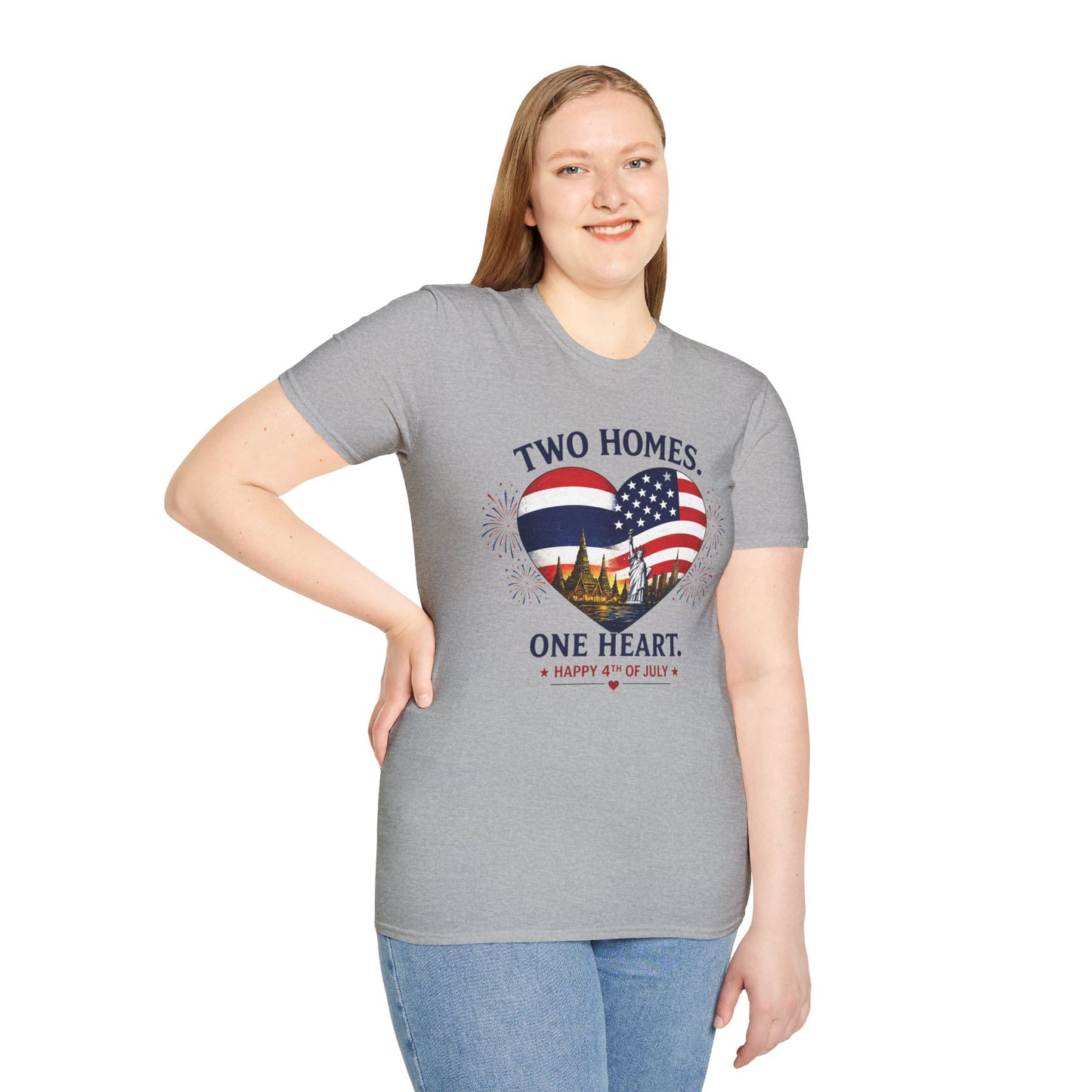 Two Homes One Heart 4th of July Tee