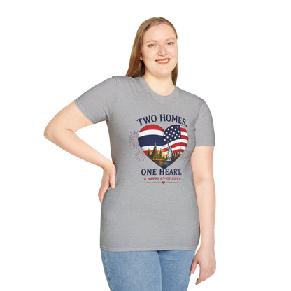 Two Homes One Heart 4th of July Tee