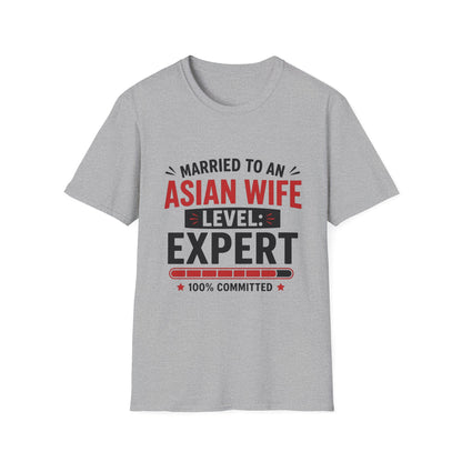 Married To Asian Wife Level: Expert 100% Committed Softstyle T-Shirt
