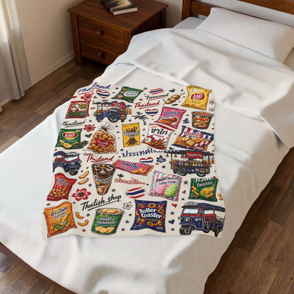 Thai Snacks Velveteen Plush Blanket