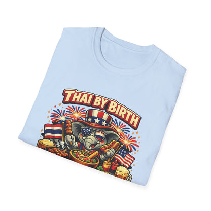 Thai by birth, American by BBQ Unisex Softstyle Tee