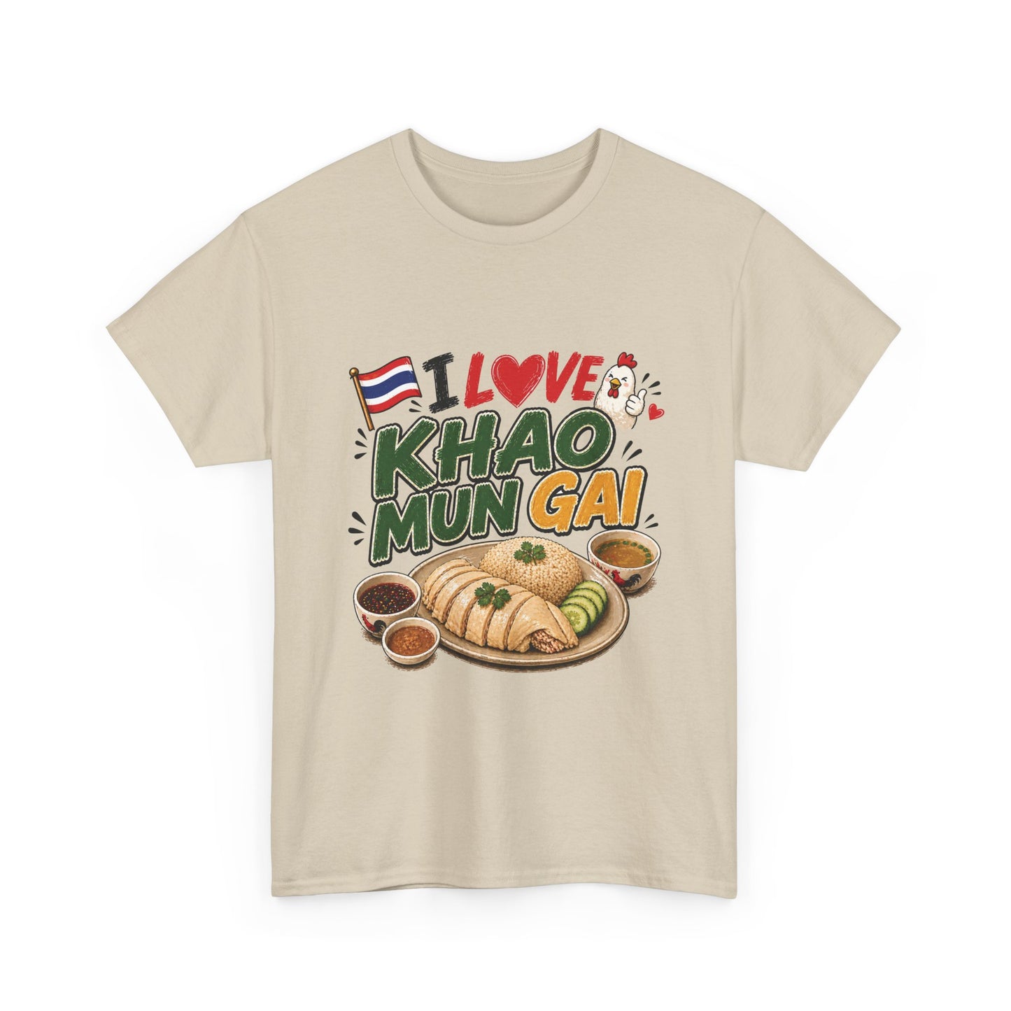 I Love Khao Mun Gai Unisex Heavy Cotton Tee