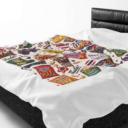 Thai Snacks Velveteen Plush Blanket