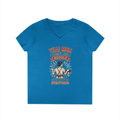 Thai Mom Doesn’t Need Google, She Knows Everything V-Neck Tee
