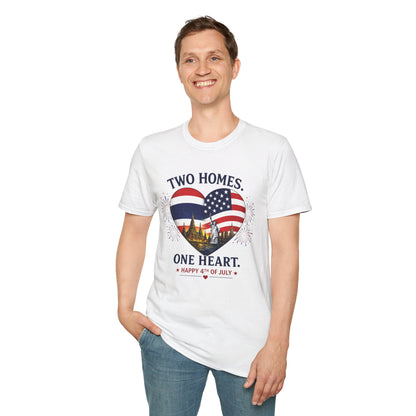 Two Homes One Heart 4th of July Tee