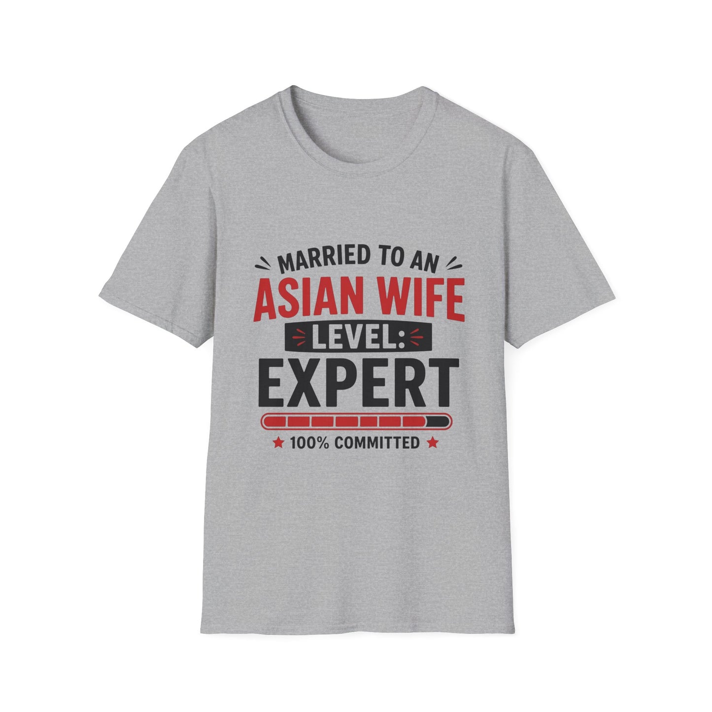 Married To Asian Wife Level: Expert 100% Committed Softstyle T-Shirt
