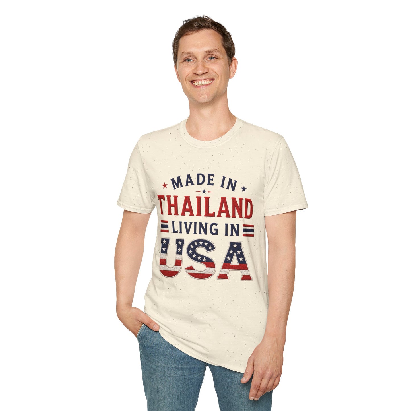 Made in Thailand, Living in USA Unisex Softstyle Tee