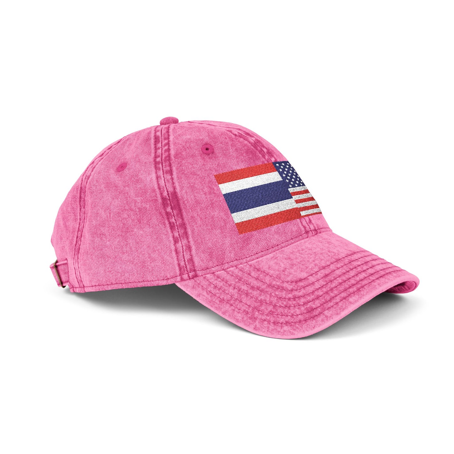 TH+US Flags Vintage Embroidered Baseball Cap