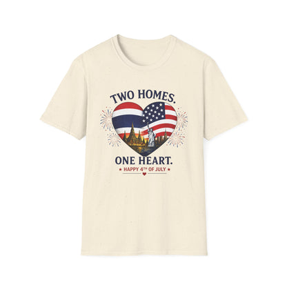 Two Homes One Heart 4th of July Tee
